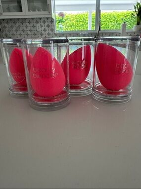 NEW Original Beautyblender Hot Pink Makeup Sponges - Set of 4